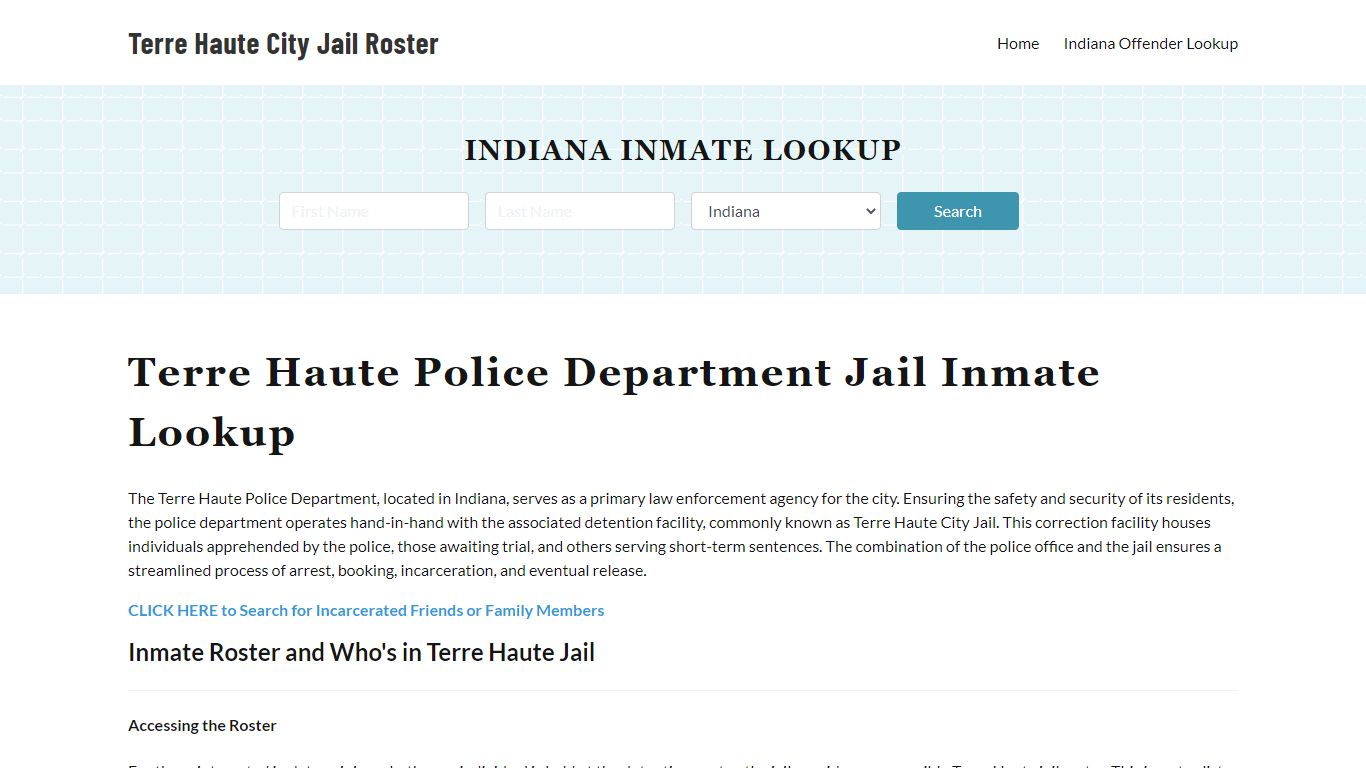 Terre Haute Police Department & City Jail, IN Inmate Roster, Arrests ...