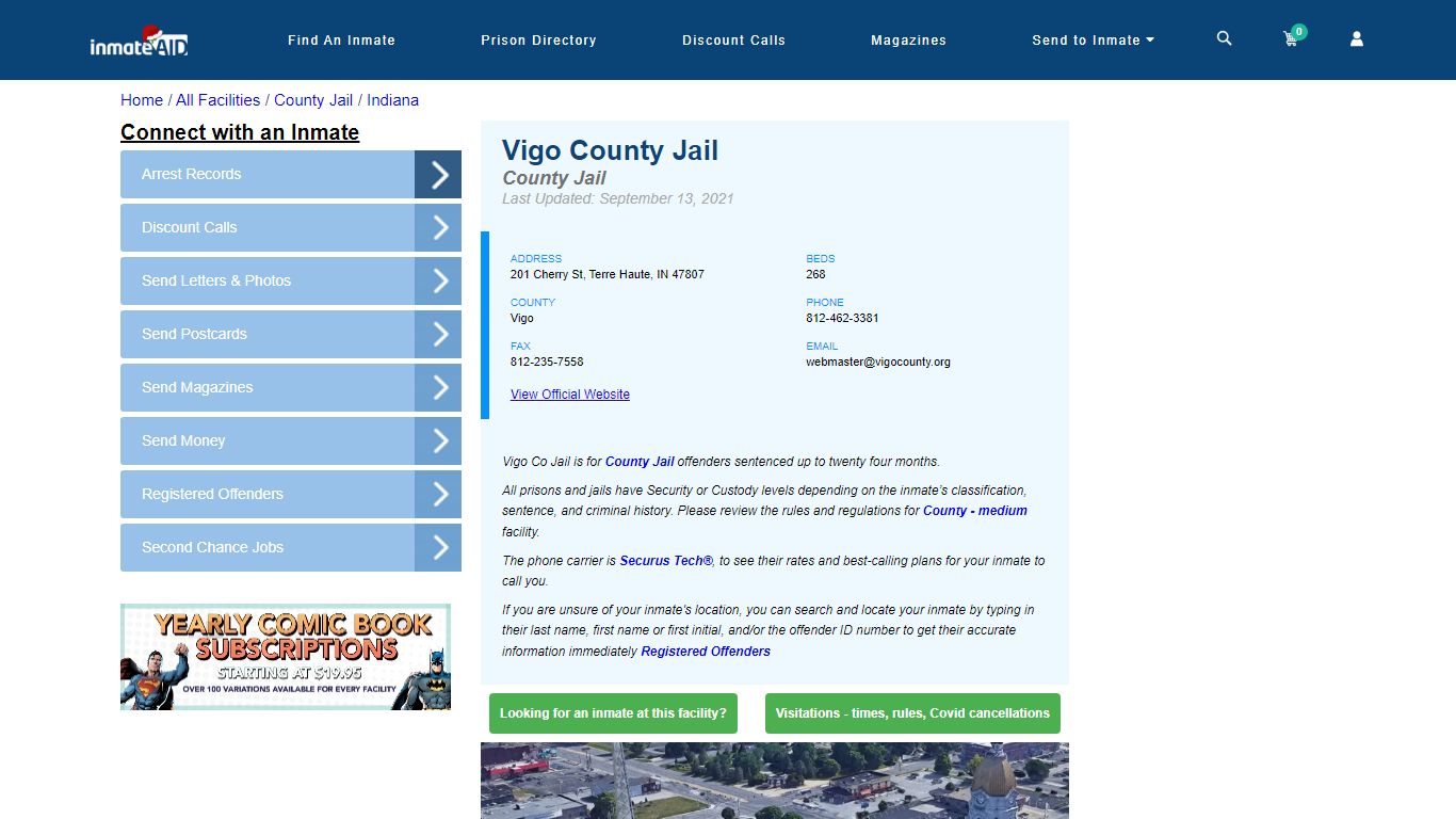 Vigo County Jail - Inmate Locator - Terre Haute, IN
