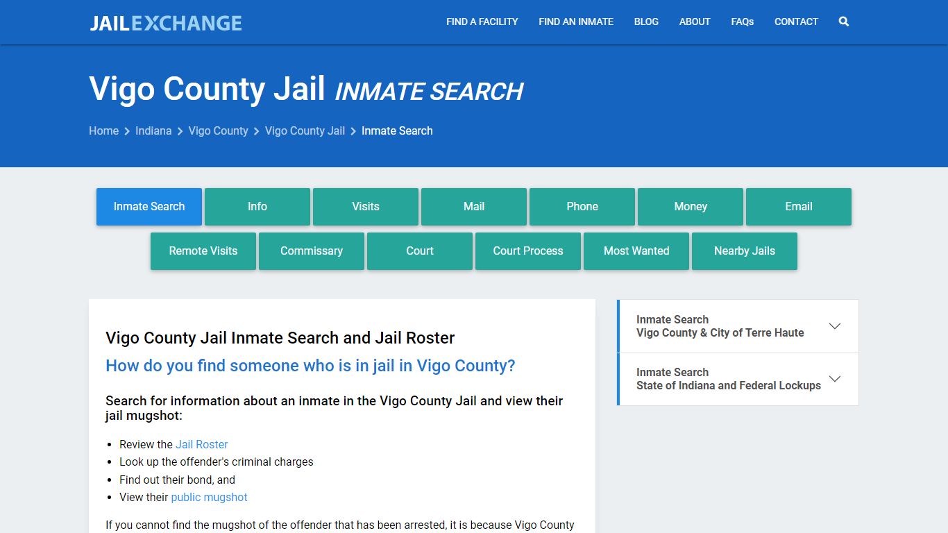 Inmate Search: Roster & Mugshots - Vigo County Jail, IN